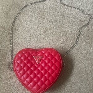 GUESS Quilted Red Heart Crossbody Bag